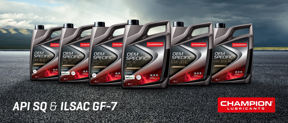 Champion API SQ and ILSAC GF-7 engine-oil range